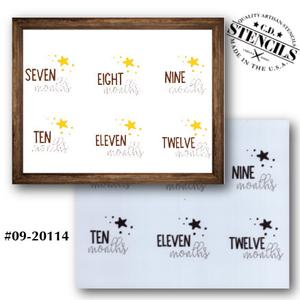 Monthly Milestone Markers 7-12 Months Stencil With Credit Card
