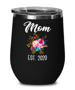 New Mom Wine Tumbler Expecting Mommy to Be Gifts Est 2020 Baby Shower Gift Pregnancy Announcement Insulated Hot Cold Travel Cup BPA Free Big Sale Sale Online