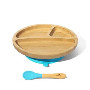 Toddler Divided Plate   Spoon | Bamboo & Silicone Cheap Sale Choice