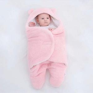Sac de couchage en coton flanelle rose pour bébé Clearance Hot Sale