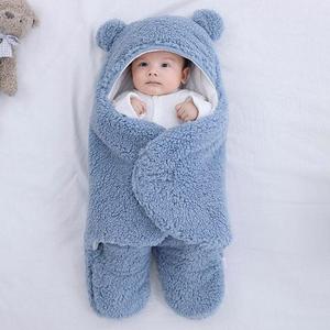 Sac de couchage en coton molletonné bleu pour bébé Clearance 2025