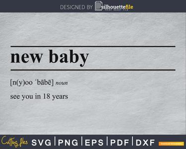 New baby definiition svg printable file Order Cheap Pice