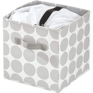 iDesign Dot Fabric Storage Cube Bin with Dual Side Handles, Gray, 13x13x13 Inches Clearance Ebay
