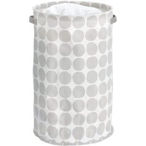 iDesign Dot Fabric Round Storage Bin With Handles, Grey, 15x15x24 Inches Clearance Fast Delivery