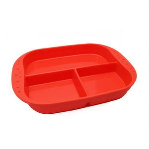 KinderVille Silicone Divided Plates For Kids And Toddlers, Red, 9x6.5 Inches Shop Offer Online