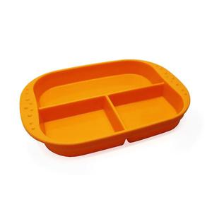 KinderVille Silicone Divided Plates For Kids And Toddlers, Orange, 9x6.5 Inches Buy Cheap Wide Range Of