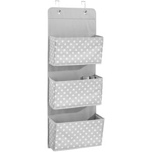 iDesign jr Dot Fabric Over The Door Hanging Storage With 3 Pockets, Gray-White, 13x4.5x36 Inches Sale Exclusive