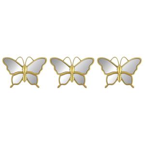 Premius 3 Piece Butterfly Mirror Set Wall Decor, Gold,10 Inches, 30 Inches Overall Cheap Usa Stockist