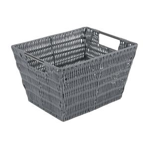 Simplify Medium Rattan Storage Tote Basket in Charcoal Cheap Sale 2025 Newest