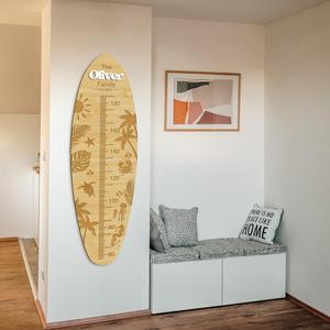 Custom Made Personalised 3D Wooden Growth Chart - Surfboard For Sale Top Quality