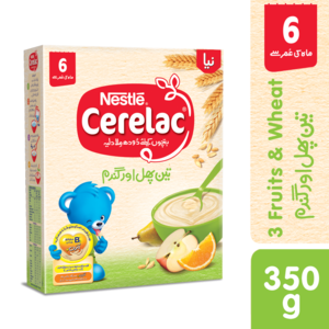 Cerelac - Nestle Cerelac 3 Fruits and Wheat (6  Months) - 350gm Sale Nicekicks