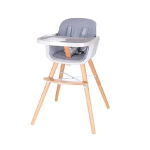 Baby High Chair, Perfect 3 in 1 Convertible Wooden High Chair with Cushion, Removable Tray, and Adjustable Legs for Baby & Toddler Sale Big Discount