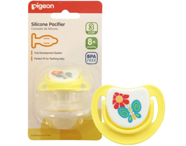 Pigeon Baby Silicone Pacifier Step 3 Yellow Sale Professional