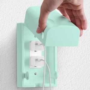 Bates - Baby Safety Outlet Cover Box, Cyan Blue, Outlet Covers Baby Proofing Looking For