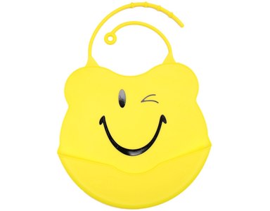 Baby Meal Pocket Silicone Bib Yellow Sale 2025 Unisex