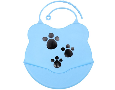 Baby Meal Pocket Silicone Bib Blue Buy Online