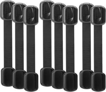 Bates- Child Safety Strap Locks, 8 Pack, Black, Baby Cabinet Locks For Cheap