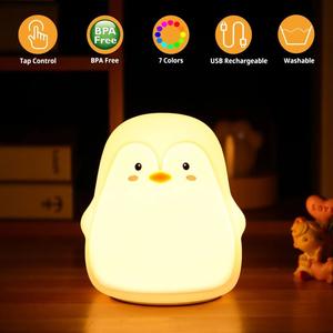 Cute Penguin LED Night Light Bedroom Lamp USB Charging Best
