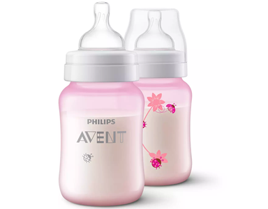 Avent Classic  Feeding Bottle 2-Pack 1m  260ml Girls/Flowers Store Sale Online