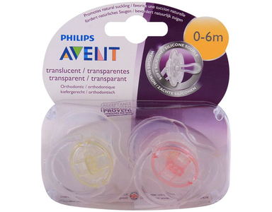 Avent 0-6 Transparent Soothers Pk2 Clearance Amazing Pice