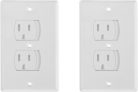 Bates- Safety Outlet Covers, Self Closing Outlet Covers, 2 Pack, Baby Proof Outlet, Child Safety Outlet, Child Proof Outlets Discount Visit New