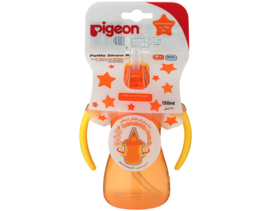 Pigeon Petite Straw Bottle - Orange Free Shipping The Cheapest