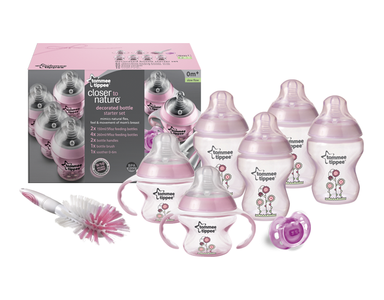 Tommee Tippee 0m  Decorated Bottle Starter Set Slow Flow Free Shipping Reliable
