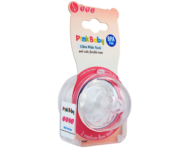 Pink Baby Anti Colic Ultra Wide Neck Flexible Teats Clearance 100% Guaranteed