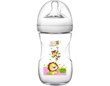 Pink Baby Wide Neck Feeding Bottle 240ml Clearance Genuine
