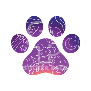 Sticker Pack Dog Paw - Space Pup; Large Sticker Cheap Best Wholesale