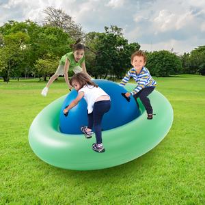 7.5 英尺巨型充气圆顶摇椅，带 6 个内置手柄，适合儿童 - 绿色 7.5 Foot Giant Inflatable Dome Rocker Bouncer with 6 Built-in Handles for Kids-Green Discount For Cheap