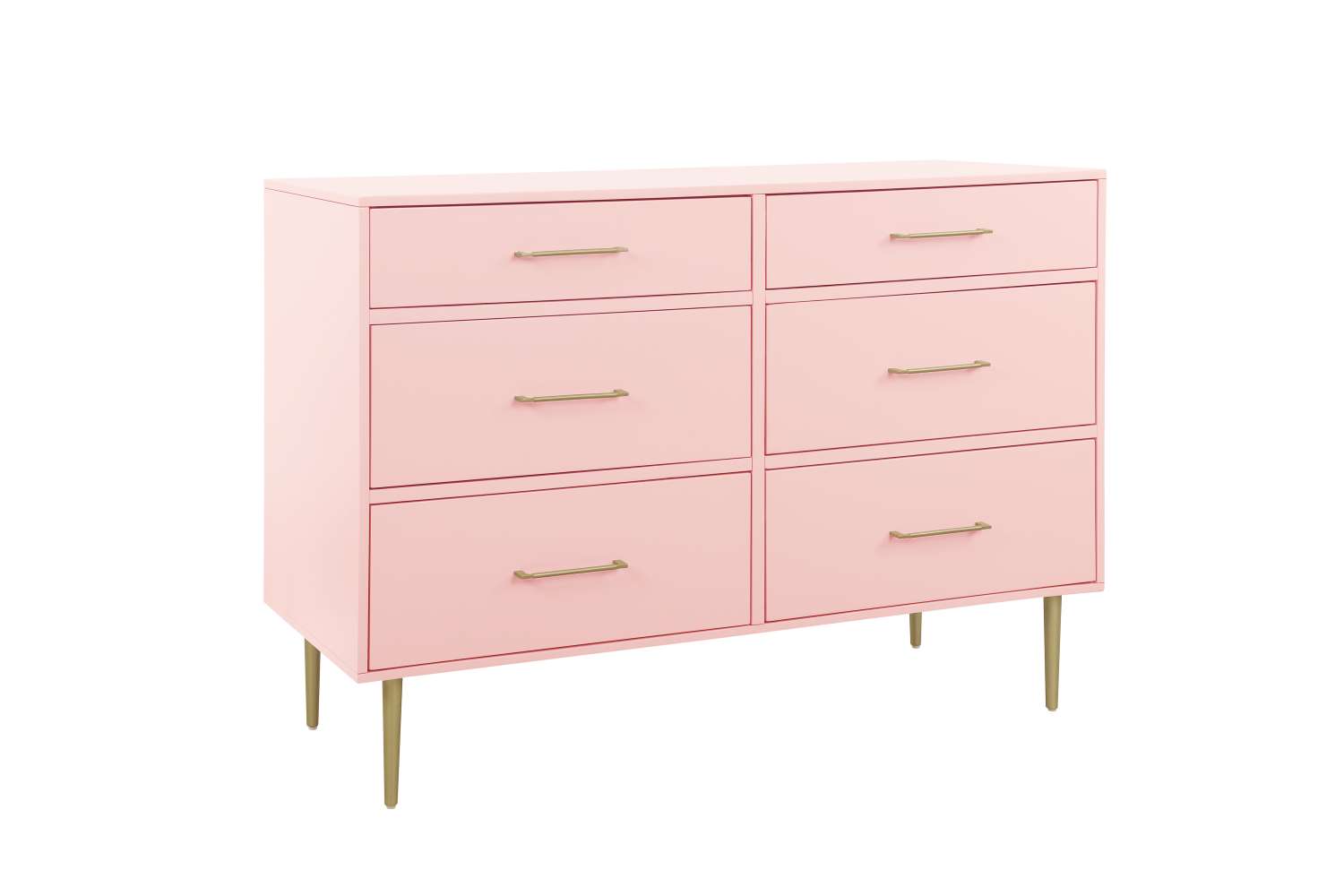 Valerie Glam 6 Drawer Dresser - Light Pink Footlocker Pictures Cheap Online
