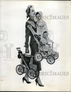 1954 Press Photo Tuk-A-Way Stroller Cheap Brand New Unisex