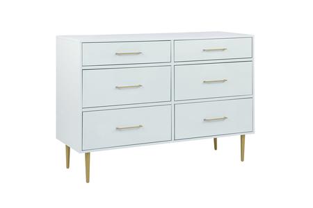 Valerie Glam 6 Drawer Dresser - Light Grey Great Deals Cheap Pice