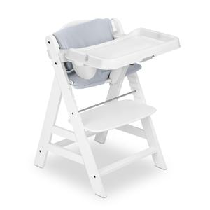 hauck AlphaPlus Grow Along White Wooden High Chair, Tray Table, & Grey Cushion Buy Cheap Clearance Store