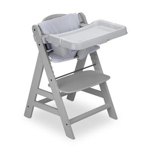 Hauck Alpha  Wooden High Chair with Tray and Safety Bar, Grey Discount Official Site