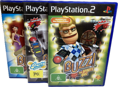 Game | Sony PlayStation PS2 | 3 Buzz! Bundle Pack Quiz Collection Discount Popular
