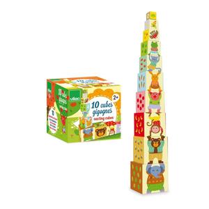 Vilac Nesting Cubes- Animals by Melusine Allirol With Credit Card For Sale