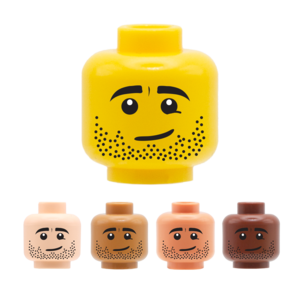 Stubble Smirk - Custom Printed Minifigure Head Outlet Geniue Stockist