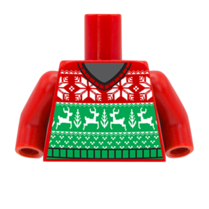 Reindeer and Snowflakes Christmas Jumper - Custom Design Minifigure Torso Best Wholesale Cheap Pice