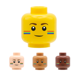 Rainbow Cheeks Smile - Custom Printed Minifigure Head Clearance Store Cheap Online
