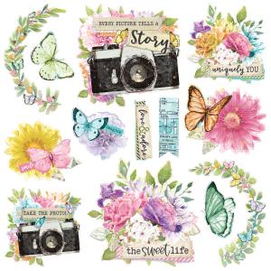 Chipboard Clusters Simple Vintage Life in Bloom Fashionable For Sale
