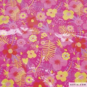 Cotton Laminated Pu "Tropical Fuchsia" Katia Fabrics - Telas Official