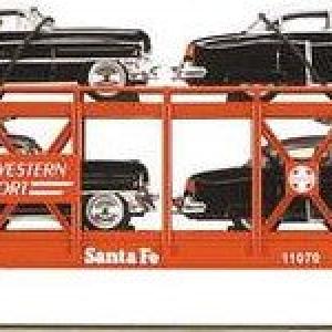 MTH O Gauge Model Trains 30-7659 TTOS 1999 Convention AutoCarrier (Santa Fe) w/(4) Ertl '52 Cadillacs Geniue Stockist Cheap Pice