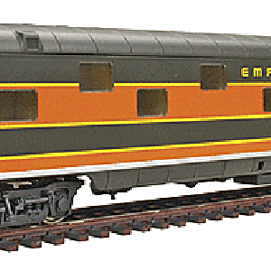 Walthers HO Scale 932-9057 "Empire Builder" Streamlined SP&S- or CB&Q-Owned Car -- P-S 7-4-3-1 Sleeper (orange, green w/decals) Shop Offer