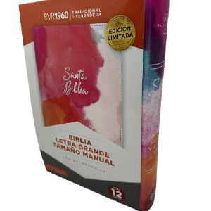 Biblia Letra Gigante Manual Imitación piel Acuarela con índice y Cierre RV1960 Hot Sale