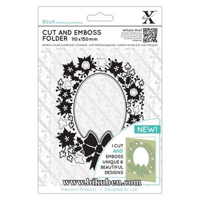 Xcut - Cut and Emboss Folder - Christmas Wreath Aperture 2025 Cheap Pice
