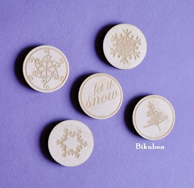 Wycinanka - Plywood - Buttons Bagdes - Let it Snow Set Cheap Usa Stockist