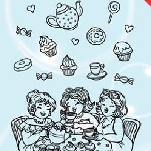 Yvonne Design - Clear Stamps - Tea Party Discount For Sale