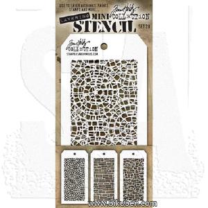 Tim Holtz - Mini Stencil Set #28 Latest Collections Sale Online